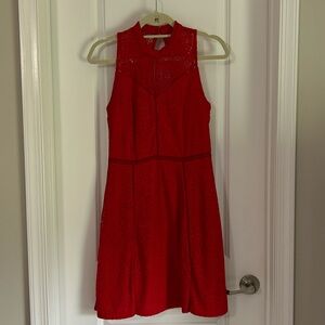 Red lace cocktail dress